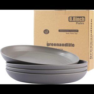 Greenandlife 4pcs/8.8inch Dishwasher & Microwave Safe Dinner Plates